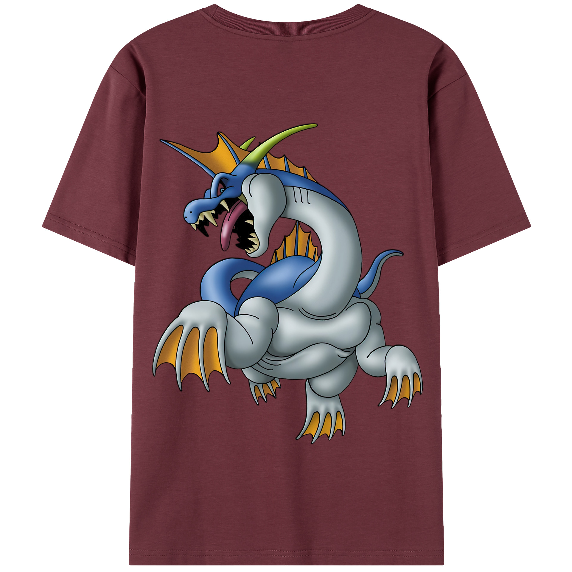 （画像用） ドラゴンクエスト Doragon Kuesuto Dragon Quest 綿100％半袖Tシャツ（背面プリント）